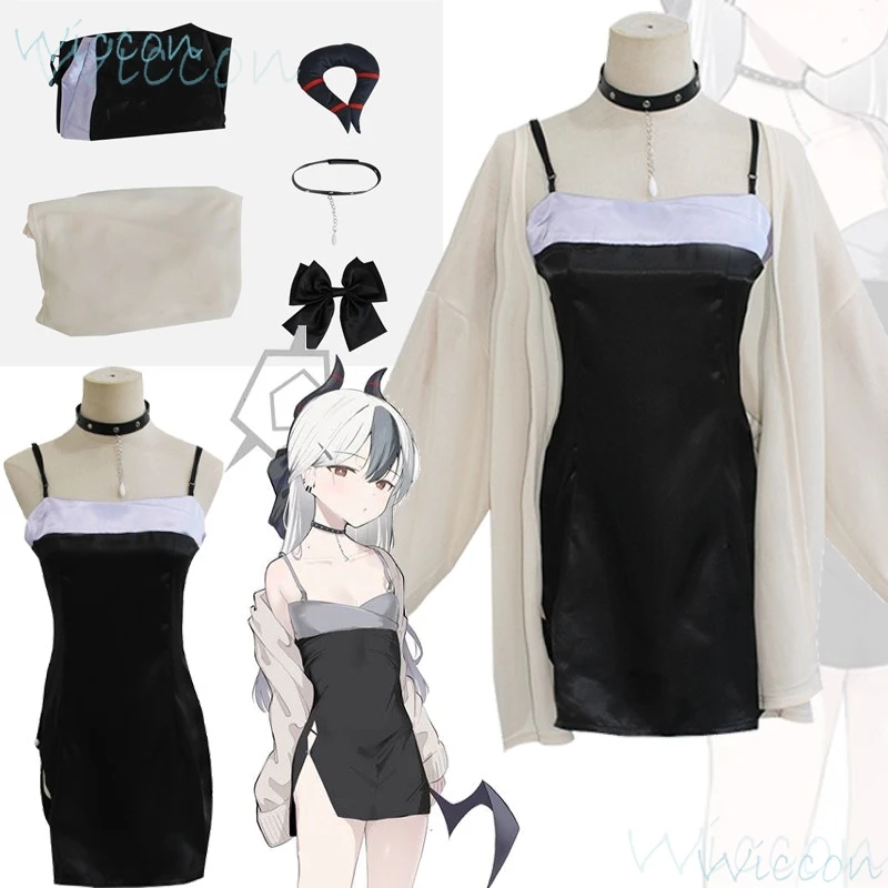 

Game Onikata Kayoko Cos Blue Archive Cosplay Consume Project MX Uniform Black Sexy Dress Coat Prop Halloween Party For Women