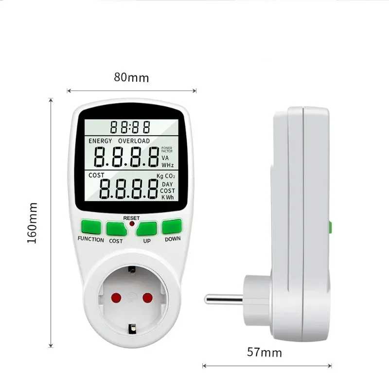 50HZ Electricity Power Meter Wattmeter LCD Energy Meter Socket Electric Tester Measuring Outlet Power Analyzer FR UK AU BR