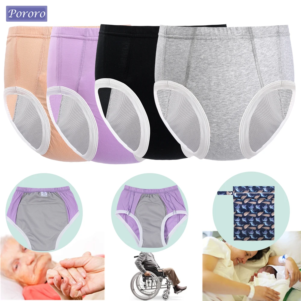 3pcs/Pack Reusable Adult Cloth Diaper with Waterproof Wet Bag Washable Nappies for The Elderly Teenager and Pregnant Women