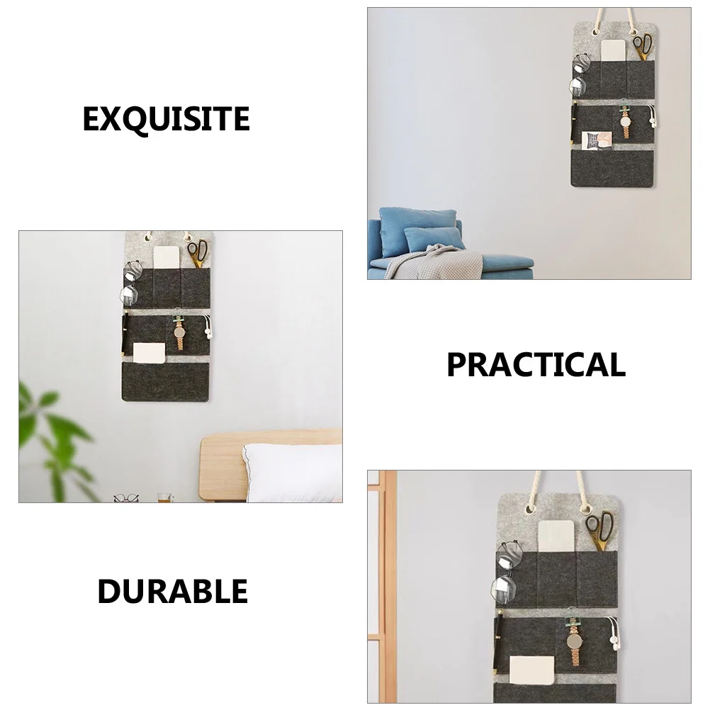 

Multifunctional Storage Hanging Bag Closet Organizer For Keys Phones Glasses Premium Felt Hanging Fabric Shelf Home Bedroom Wall