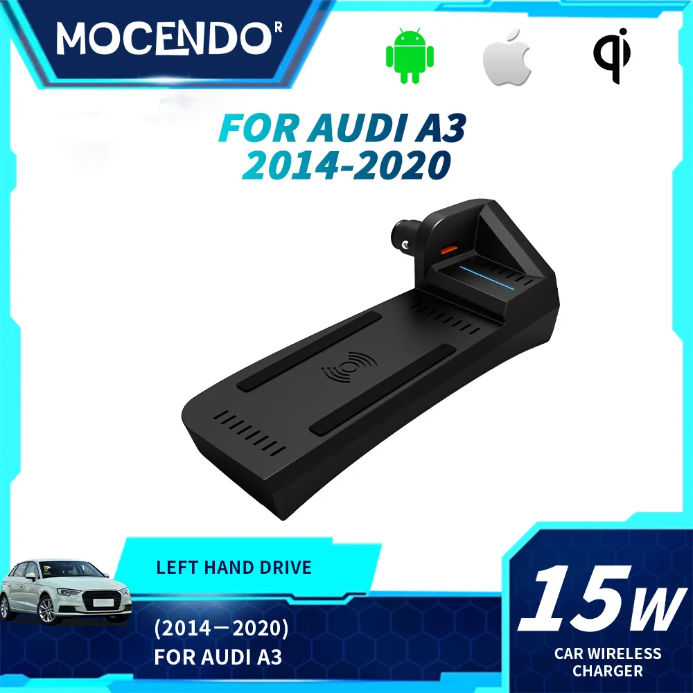 For Audi A3 Specific 15W QI Wireless Car Charger with Phone Holder Fast Charging OEM Fit for 2014-2020 Models Car Accessories