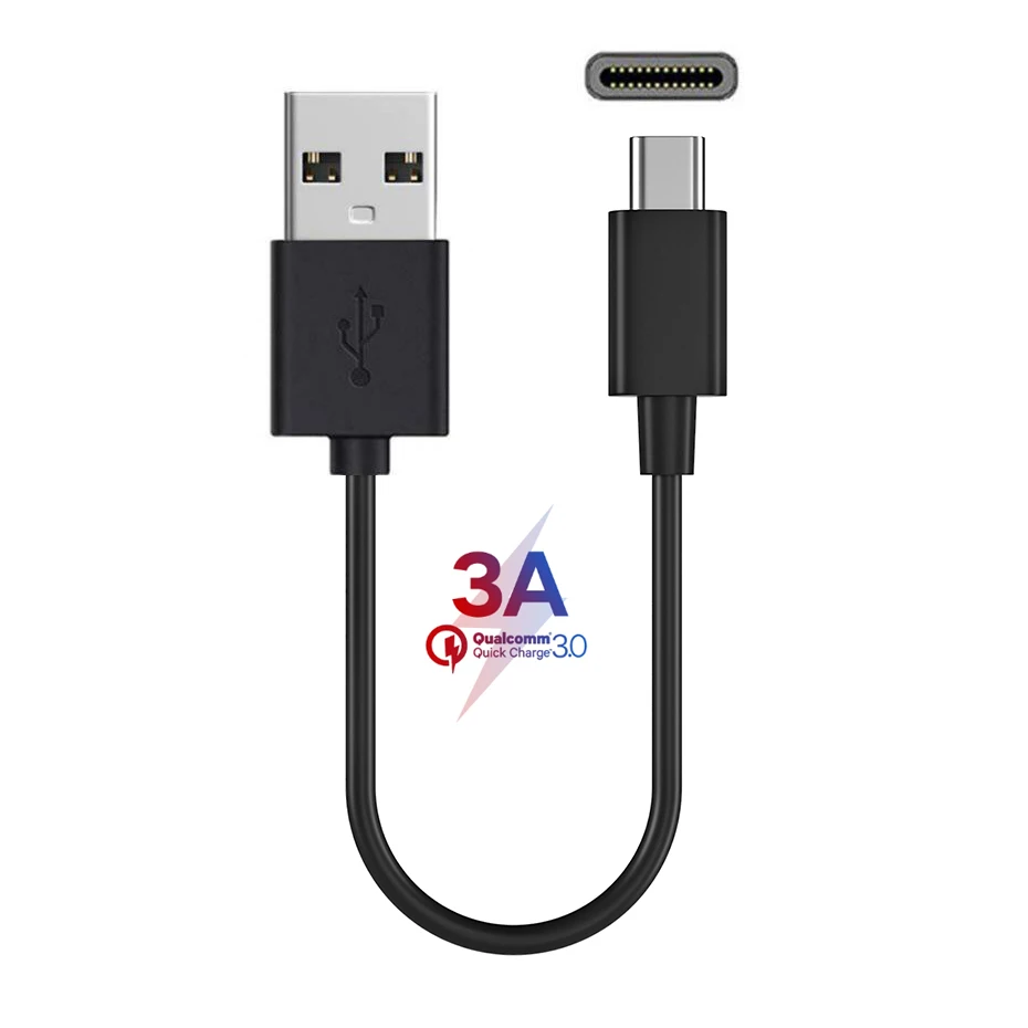 Short Type-C Charger Cable for Sony wireless headphone USB A male to USB-C Type C fast charger power cable for Xiaomi Samsung