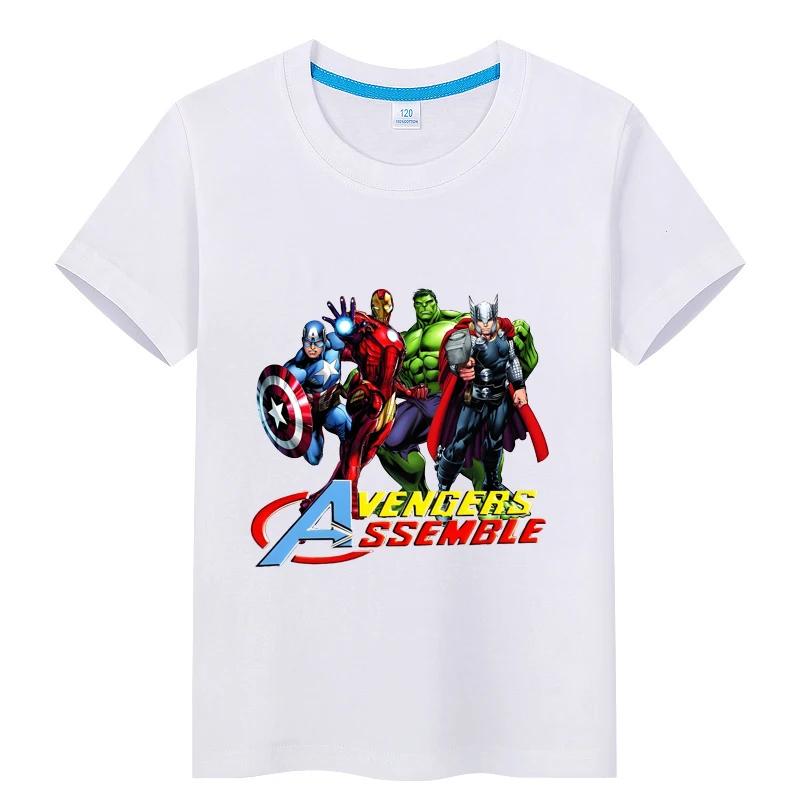 

Летняя футболка Marvel Super Hero для детей, мальчиков и девочек, дышащий топ с короткими рукавами в стиле Мстителей