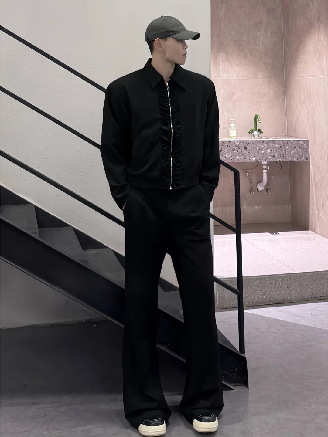 

Мужские брюки Bla Wide Leg Knife West: осенние, высококачественные, прямого кроя, с эффектом драпировки, для спорта и повседневной носки