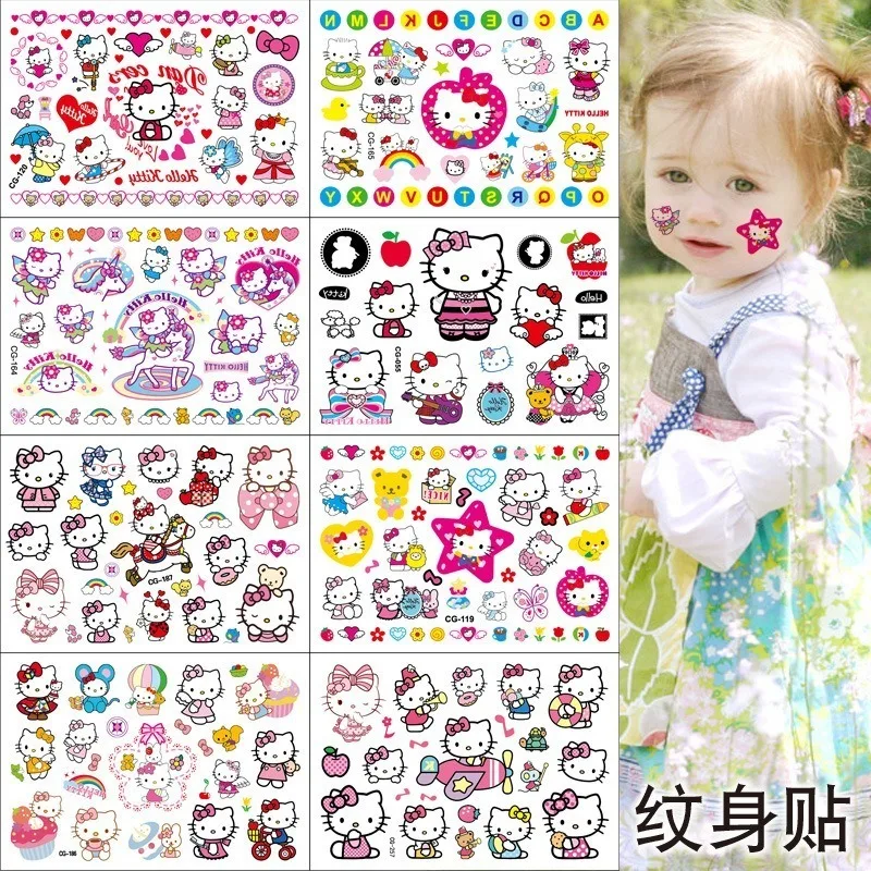 Sanrio Hello Kitty Tattoo Sticker Anime Figures Cinnamoroll Tattoo Stickers Cute Party Kid Water Transfer Sticker Birthday Gifts