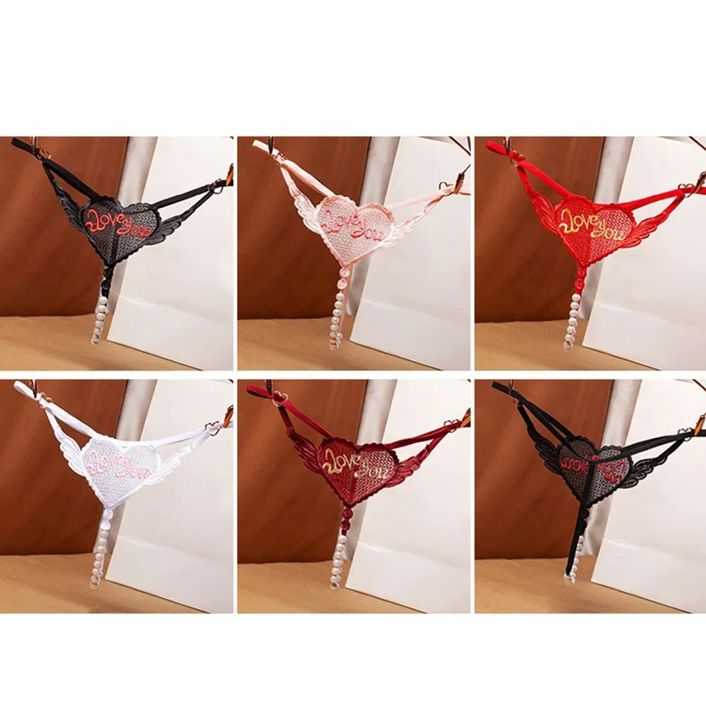 Women Sexy Lingerie Crotchless Underwear For PEARL Massage Sheer Lace Seductive Women\'s Erotic Panties G-strings Tangas Bikini