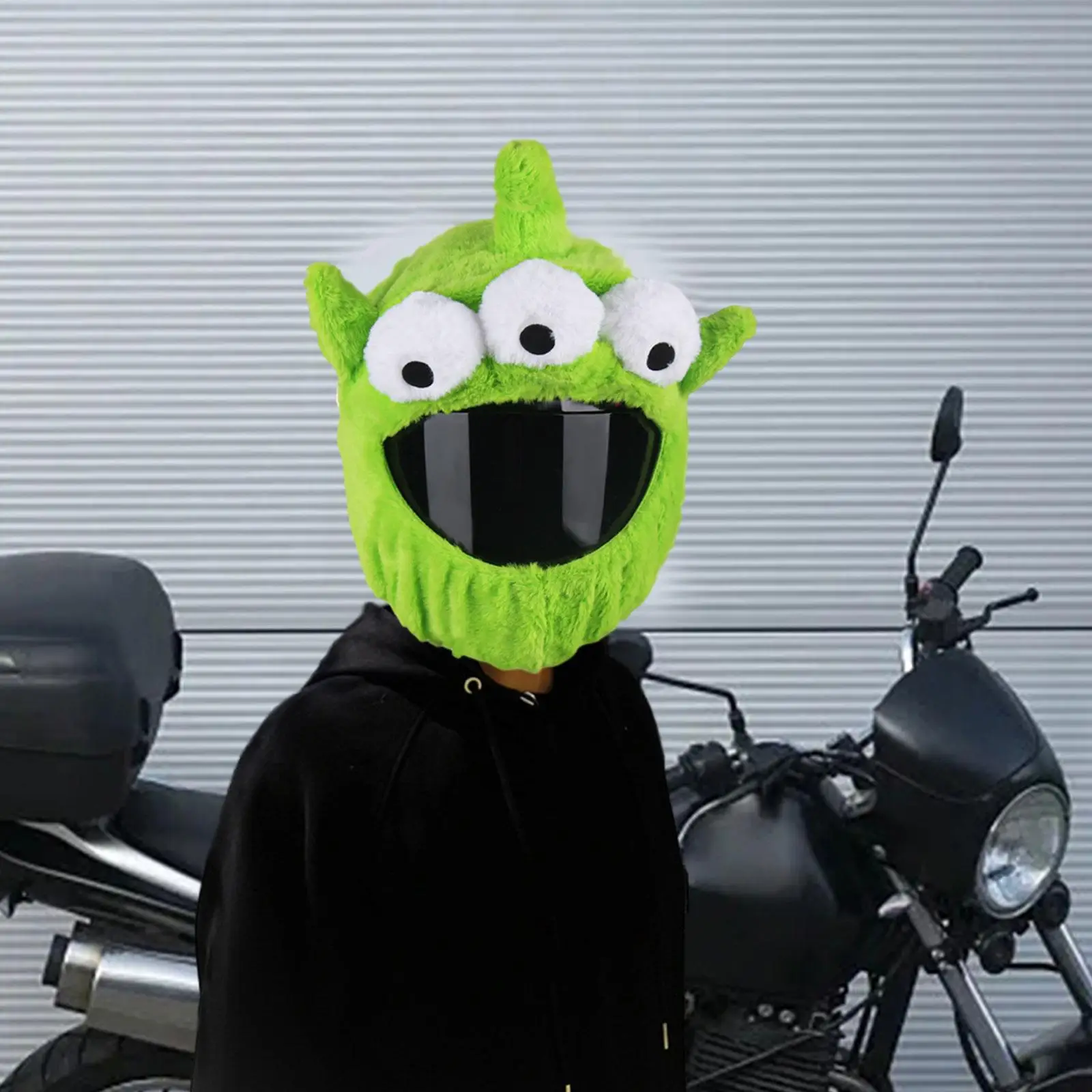 

Eye Catching Motorcycle Helmet Cover Soft Plush Animal Sleeve for Outdoor Riding Novelty Decoration