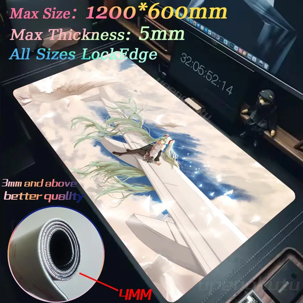 

H-HATSUNES-MIKUS Tide Large Gaming Laptop Computer Desk Mat Rubber Mouse Pad XXXL 900x400 Mouse Notbook Gamer Girls Bedroom