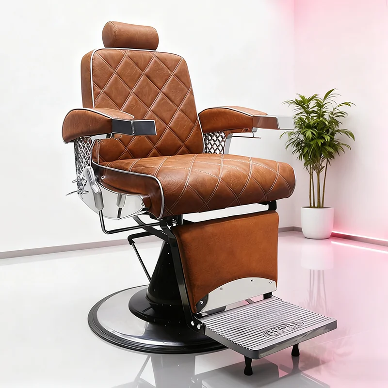 

Modern Simple Barber Shop Furniture Hairdressing Styling Chair Heavy Duty Rotatable Round Base Beauty Salon Barber Chair