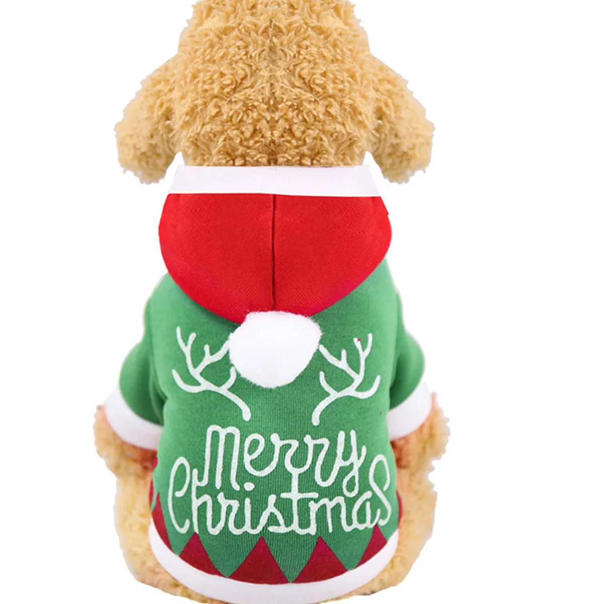 

Pet Holiday Clothes Christmas Bell Costume Hat Design Small Dogs Autumn Winter Dog Clothes Green Color Easy Wear Comfortable