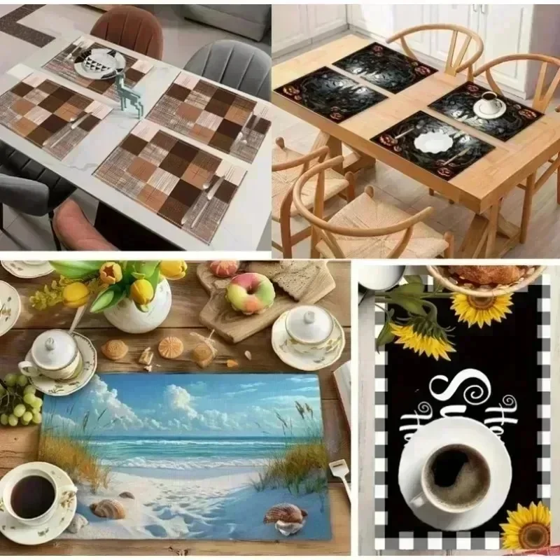 Heat-Resistant Elegant Red Christmas Placemat, Machine Washable for Holiday Party Kitchen Dining Table Christmas Decor - view 4
