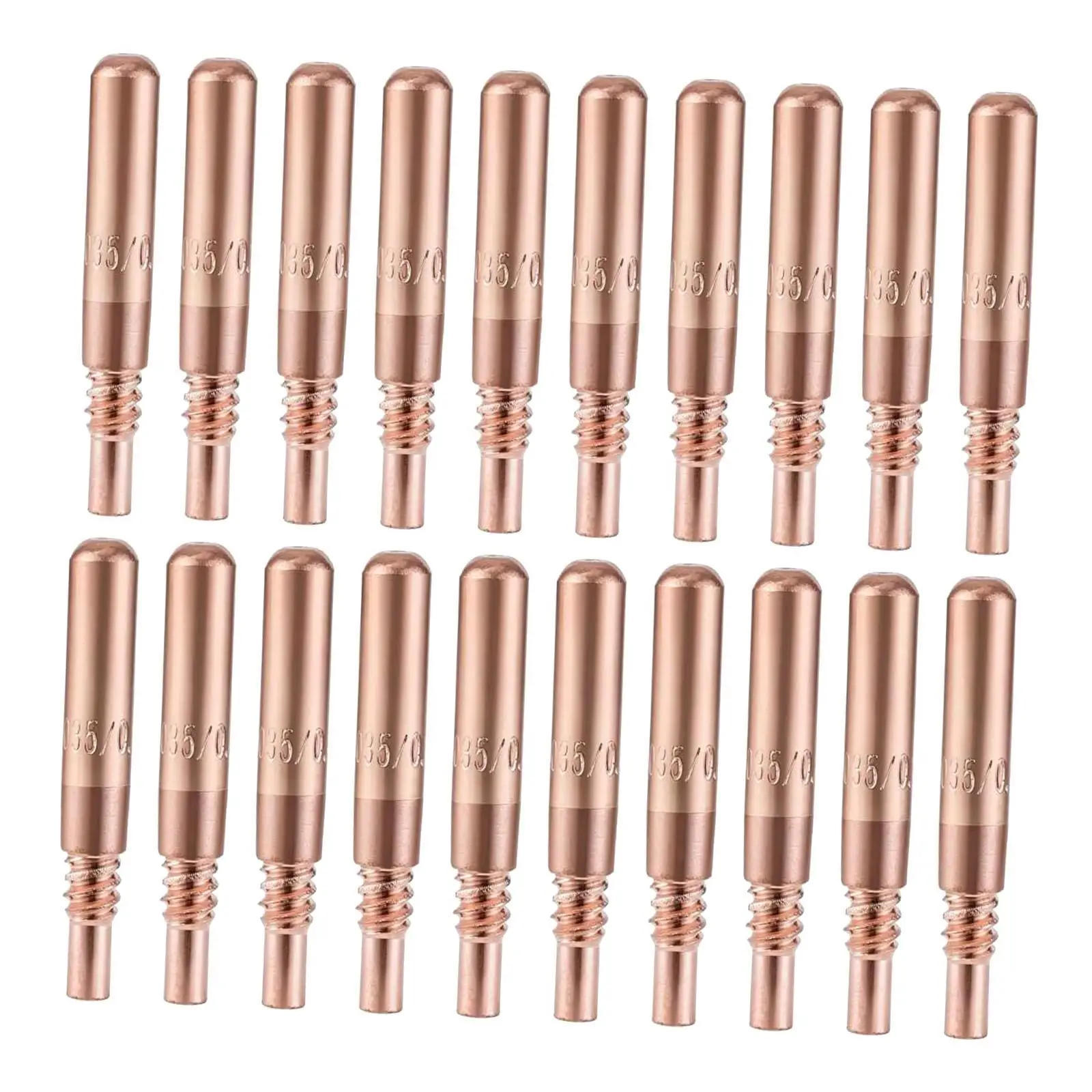 20 sztuk końcówek spawalniczych MIG, części zamienne, odporne na zużycie, miedziane akcesoria spawalnicze, zestaw 0,035 cala do D-m250