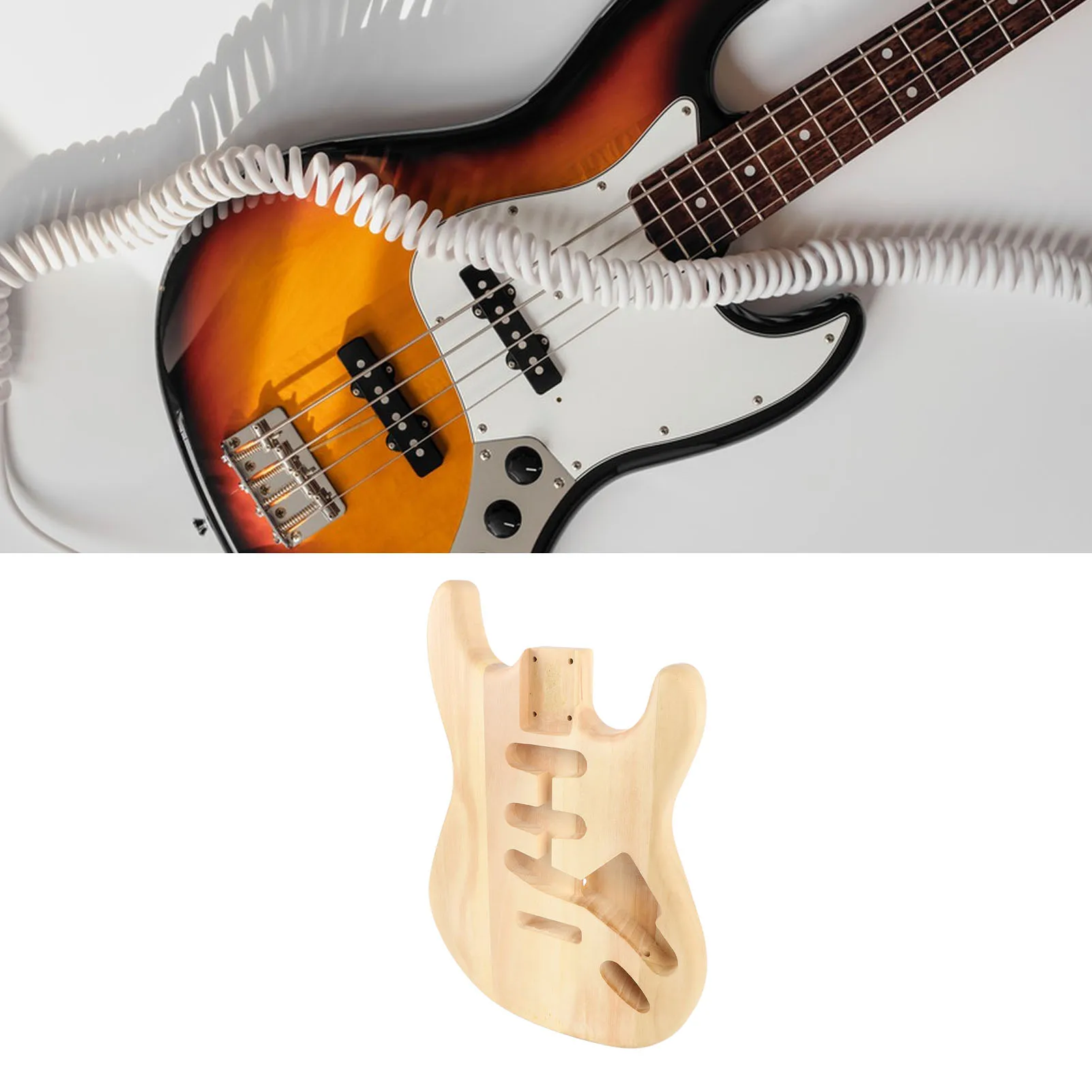 Unfinished Electric Guitar Body - Walnut Wood Blank with Triple Single Pickup Holes, High-Quality Replacement for Guitar DIY