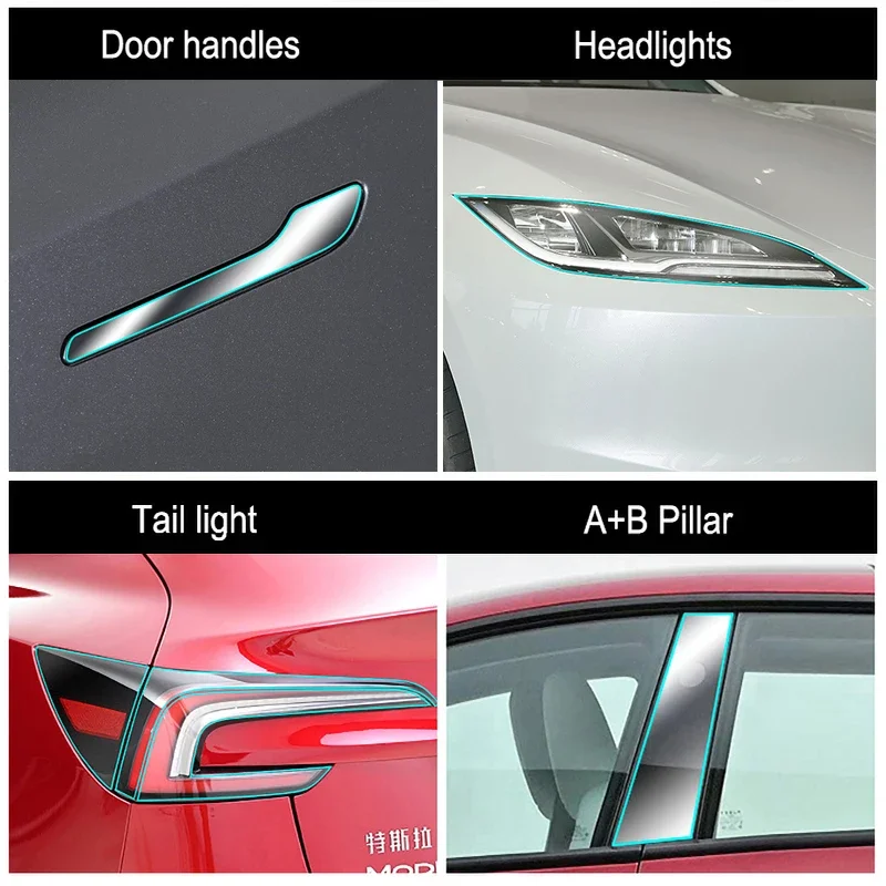 

for 2024 Tesla new Model 3 Highland TPU PPF Headlamp Taillight Light Center Console Film Car Body Protective Film