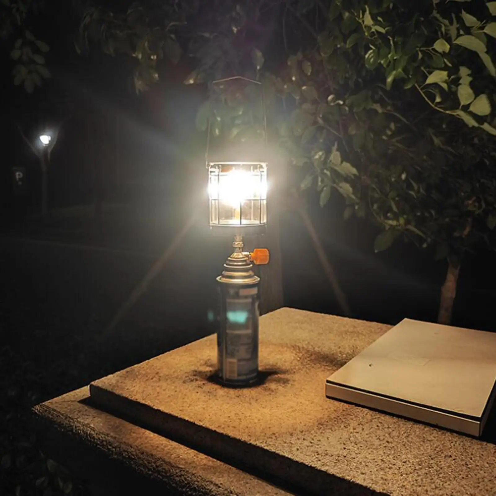 Mini Gas Lamp Outdoor Camping Gas Lantern Gas Light Hanging Lamp Tent Lamp for Night Fishing Camping Picnic Backpacking