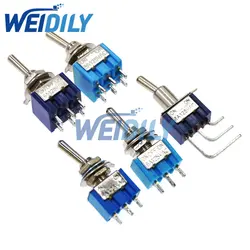 2PCS MTS-102 MTS-102C4 MTS-103 MTS-202 MTS-203 Toggle Switch 6A 125VAC ON/ON SPDT 6mm Mini Switches DPDT ON/OFF/ON 3Pins 6Pins