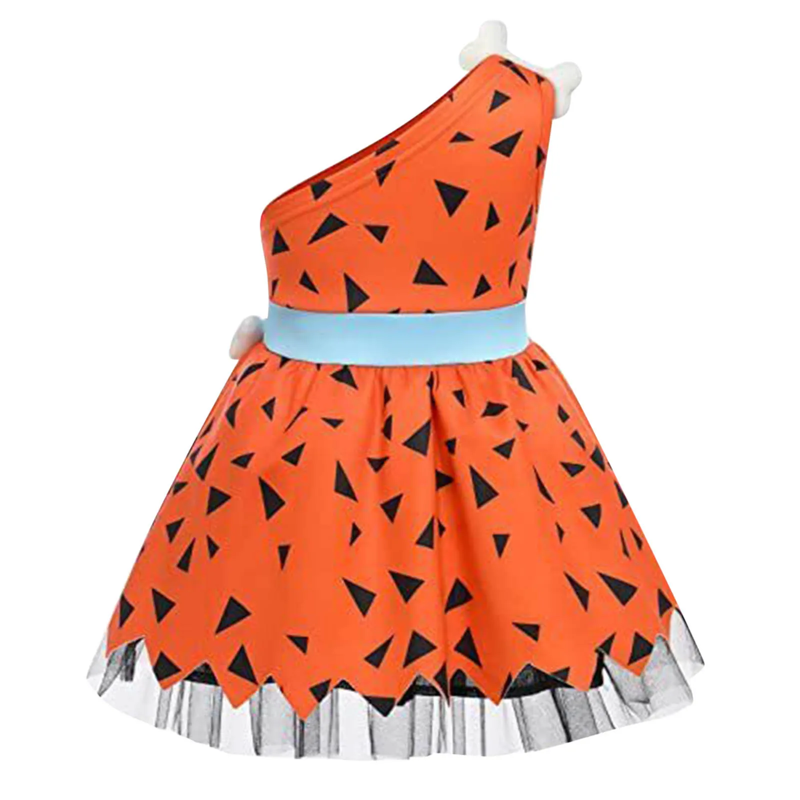 Elegant Girls Halloween Dress Toddler Kids Caveman Costume Dog Bones Historical Cavegirl Mesh Tulle Princess Dress Party Outfits