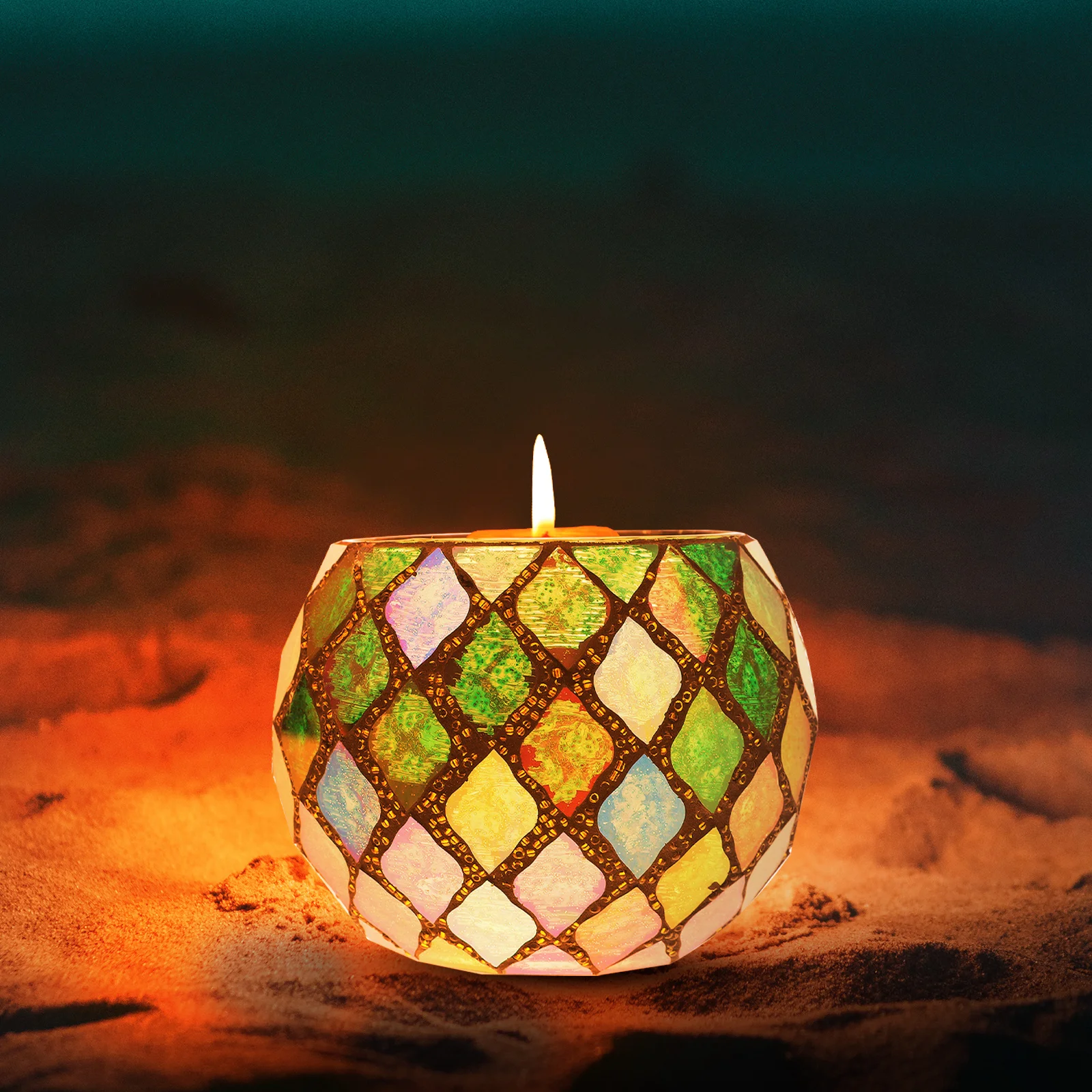 

Holder Glass Tealight Votive Decorative Bowl for Table Centerpiece Wedding Events Home Living Room Study Room Decoration