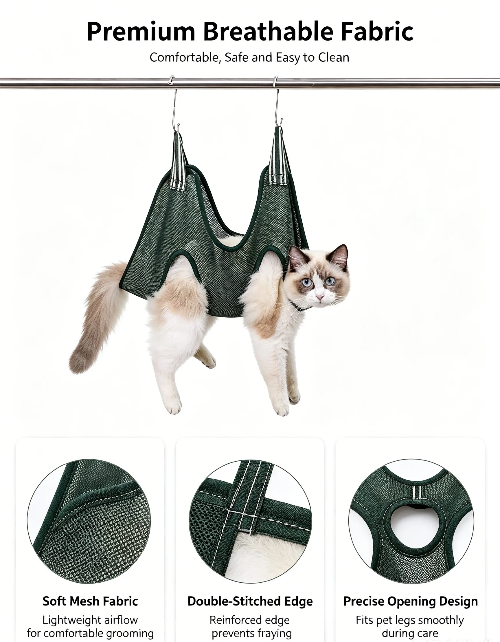Cat and Dog Nail Clipping Tool Hammock for Pet Grooming, Anti-Scratch and Anti-Bite Fixation Accessories view 3