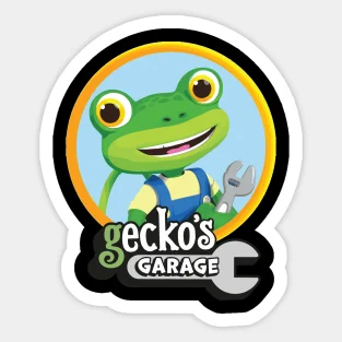 Gecko The Mechanic Garage  5PCS Stickers for Laptop Living Room Kid Luggage Print Home Anime Background Stickers Decorations