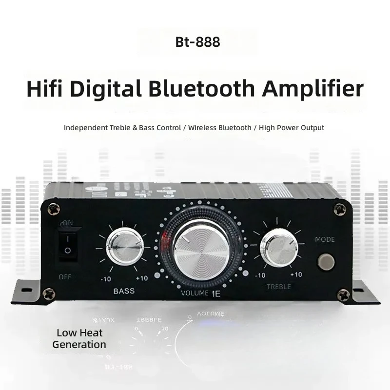 for Mini Pure Power Home Computer Stereo 2.0 Channel 12V Car Bluetooth Audio Amp