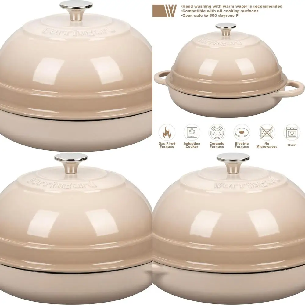 

Эмалированная голландская духовка емкостью 6 литров с крышкой для выпечки хлеба, идеально подходит для хлебопечных печей и дизайнов в стиле латте