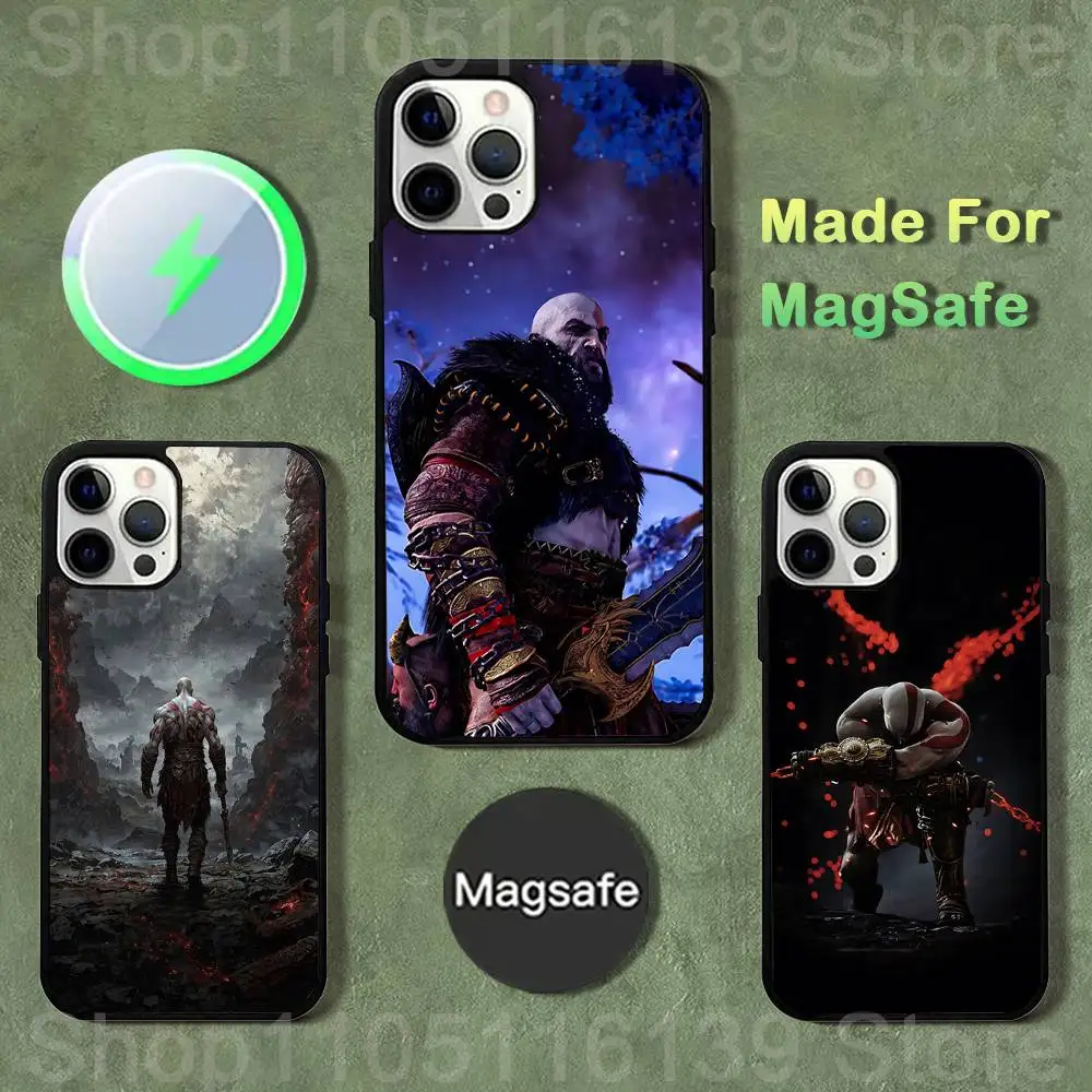 

G-God of W-War Kratos Phone Case For iPhone 17,16,15,14,13,12,11,Pro,Max,Plus,Mini,SE4,E Magnetic Magsafe Wireless Charging