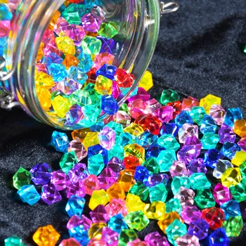 100 sztuk plastikowe klejnoty ziarna lodu kolorowe małe kamienie dzieci akrylowe klejnoty skrzynie skarbów kruszone kryształowe diamenty udawaj zagraj w
