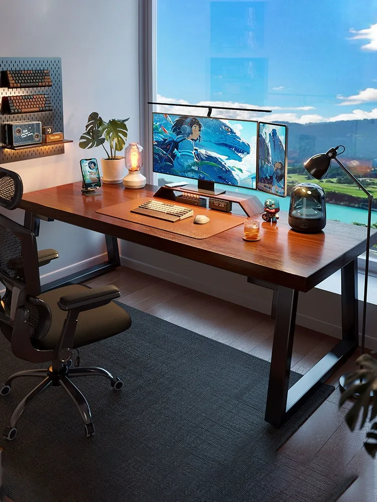 Home Desk Double Bedroom Solid Wood Table, E-sports Table Learning, Workbench