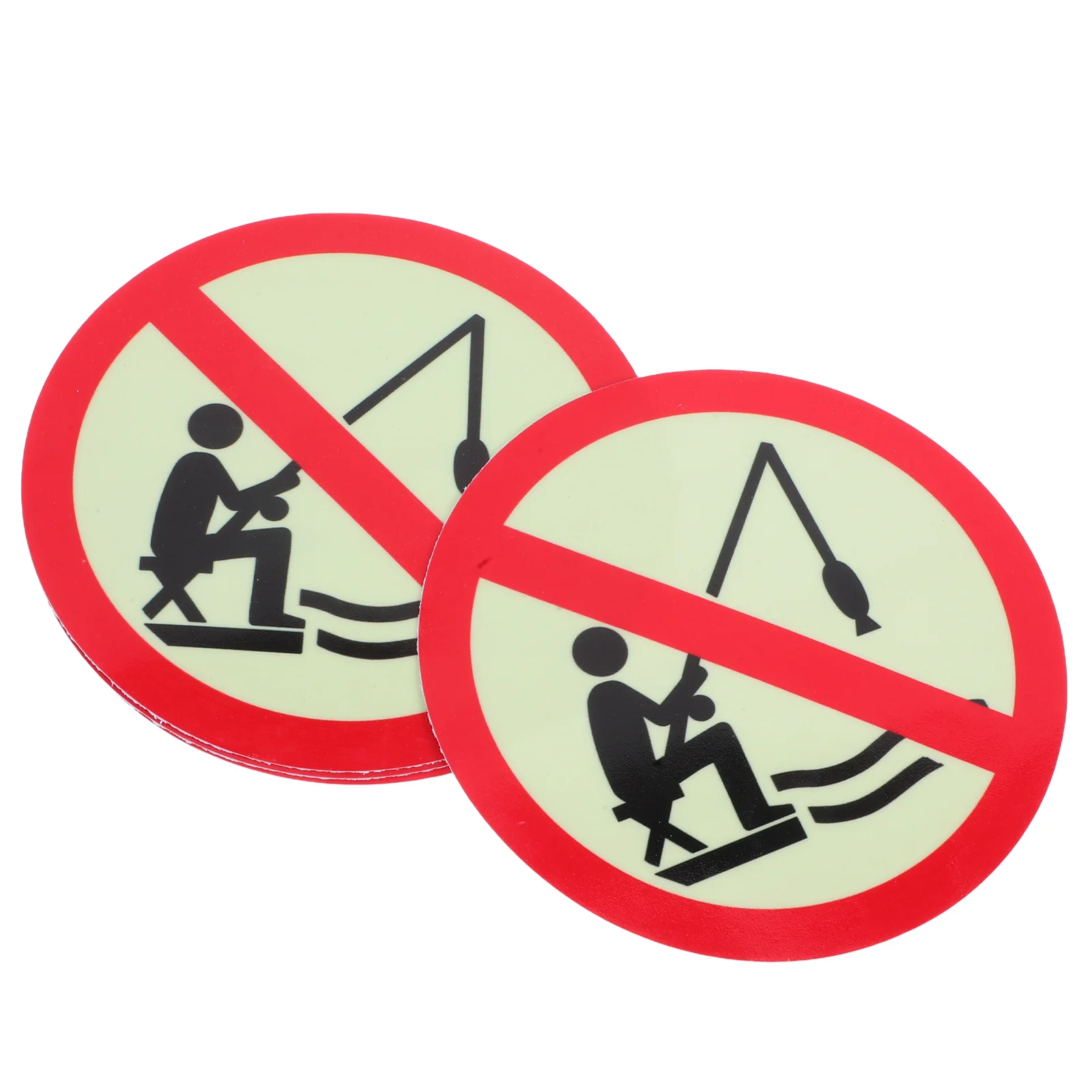 Pegatina de pesca prohibida sin señal luminosa, etiqueta de advertencia autoadhesiva impermeable para parque, lago, estanque, al aire libre, brilla en la oscuridad, 4 Uds.