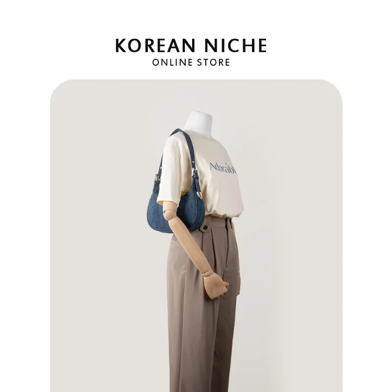 Denim Women Shoulder Bag Luxury Fashion New Underarm Bag Casual Versatile Tote Handbags Designer High Quality Office Ladies Ins