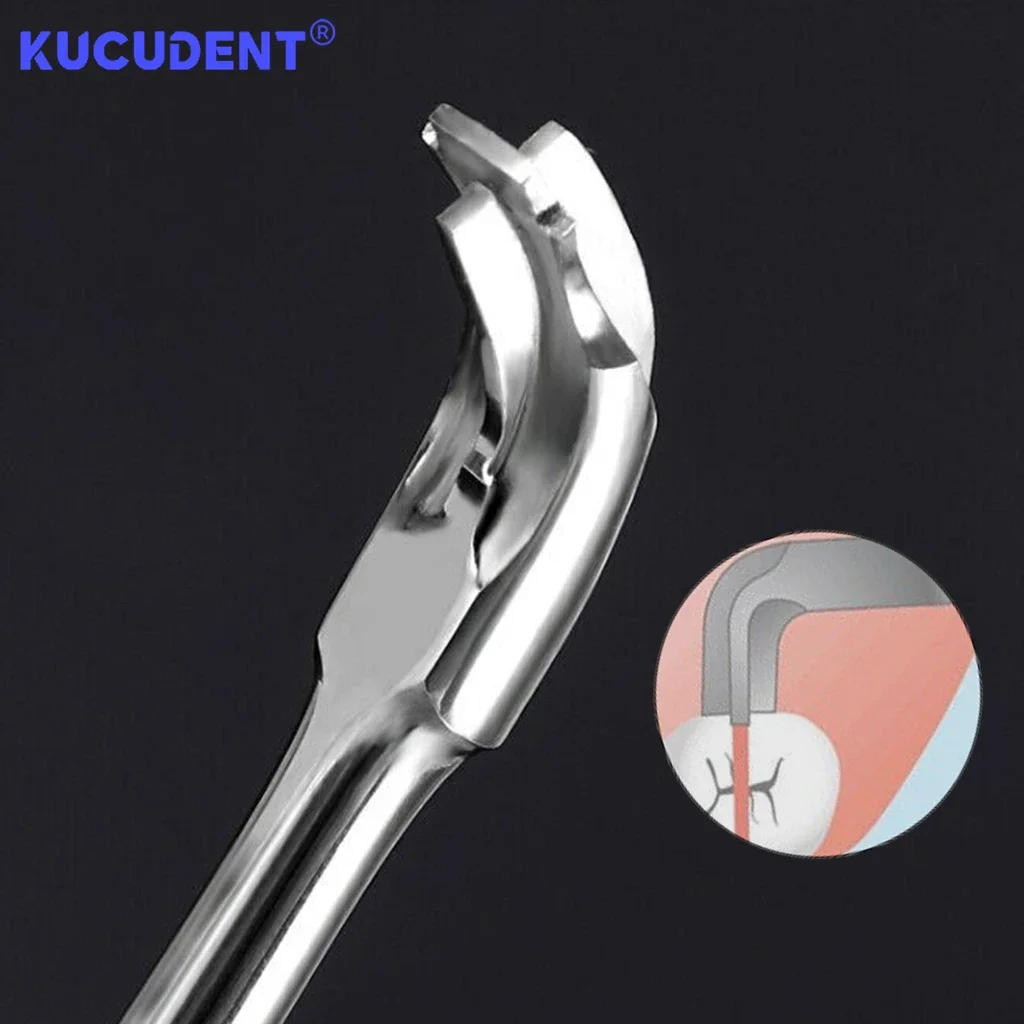 1Pc Dental Root Elevator Cross Broken Crown Remover Dental Restoration Forcep Tooth Crown Spreader Drill Non-Slip Metal Handle
