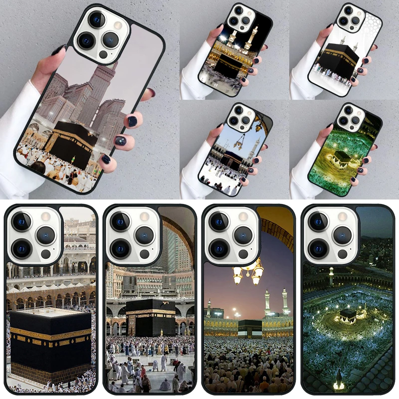 Holy Mosque Makkah Phone Case For iPhone 16 15 13 14 Pro Max 11 12 Mini Plus 2022 XR XS MAX Shell Cover coque