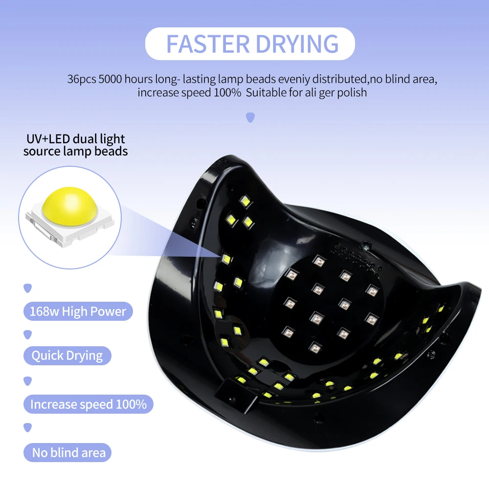 S6 36 الخرز الأشعة فوق البنفسجية LED مسمار مصباح المهنية ضوء مجفف لمصابيح علاج الأظافر مع شاشة كبيرة تعمل باللمس هلام البولندية تجفيف أضواء