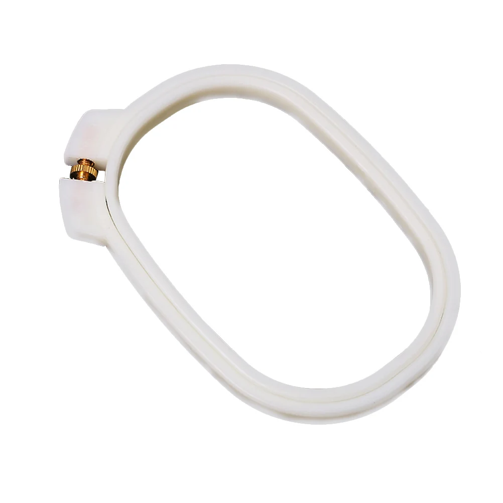 

Embroidery Hoop Creamy White ABS Plastic Elastic Smooth Surface Sturdy Copper Screw Tighten Loosen for Cross Stitch DIY Crafts