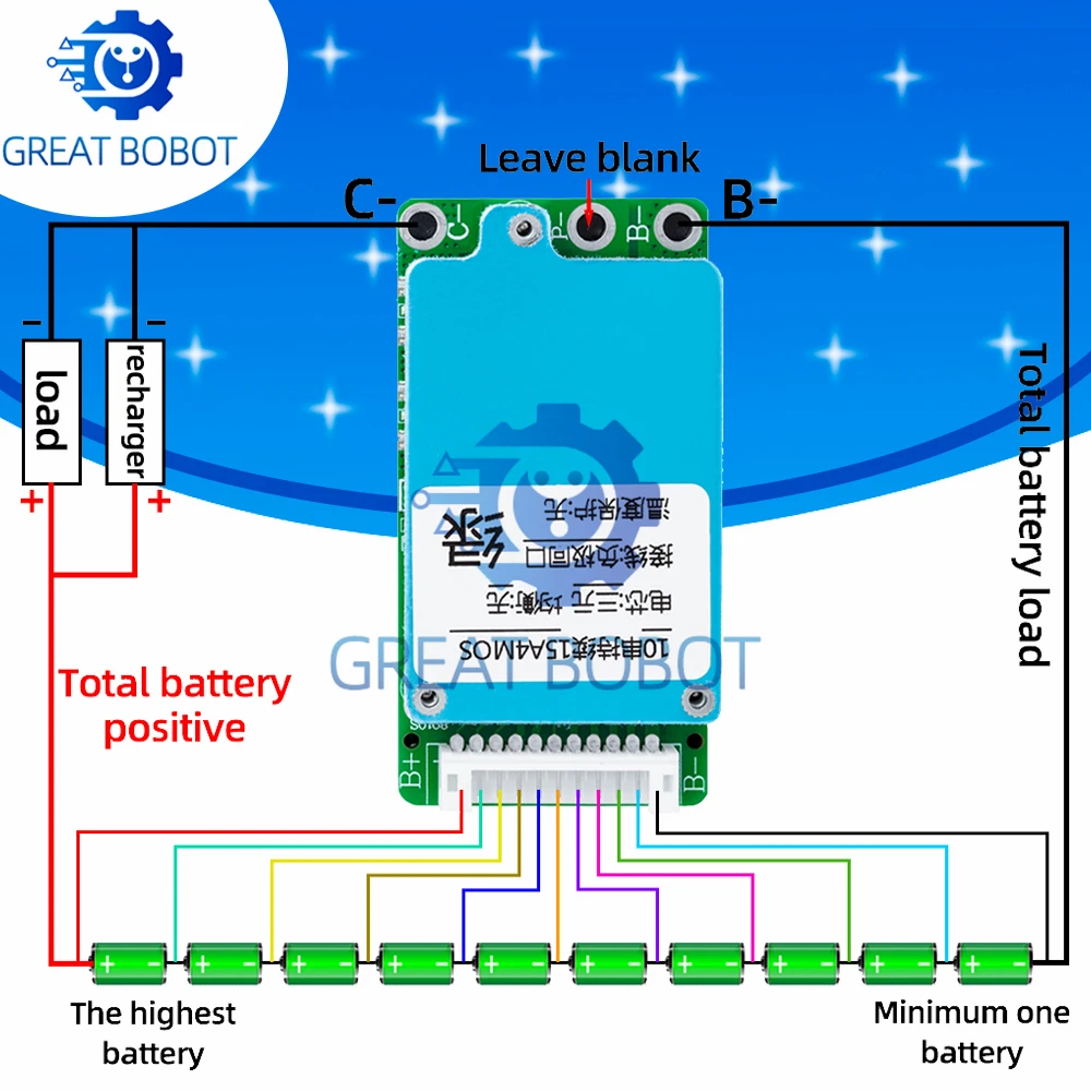 BMS 10S 36V 15A Li-ion Cell 18650 Battery Protection Board PCB Board with Balance Function Charge Short Circuit Protection