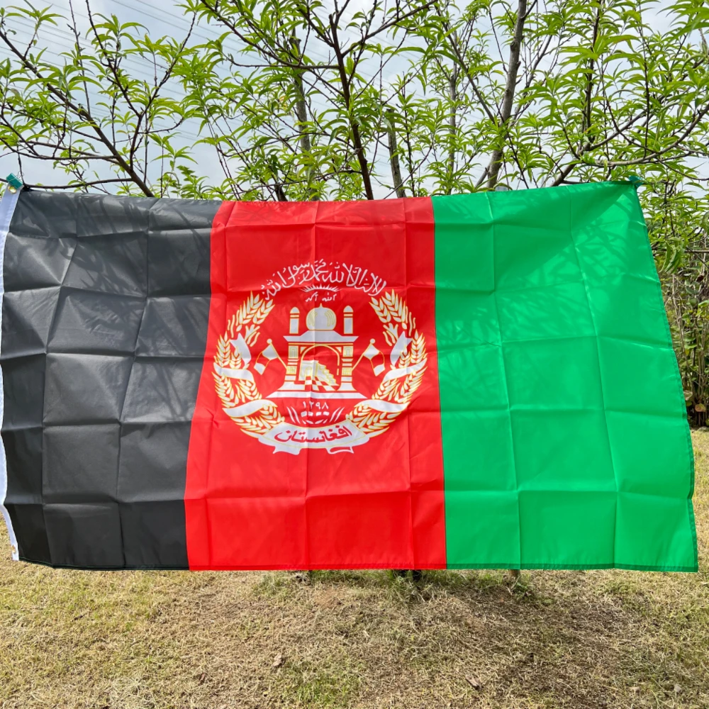 CZY，Afghanistan Flag  90X150cm  Afghan  Flags AF AFG Islamic Republic of Afghanistan Banner