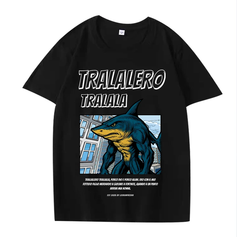 

Tralalero Tralala 90's Comic Style Italian Brainrot classic T Shirt men women 100% Cotton short sleeve Summer print Unisex tops