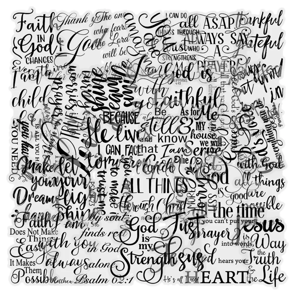 

51Pcs Bible Verse Sticker Set - Religious Christian Decor Stickers RecordingYourLife Store