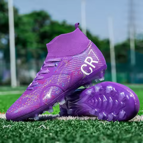 Purple Men Soccer Shoes Society Cleats Professional Football Boots Indoor Fast Football Field Boots Sneaker Boy Training Sneaker
