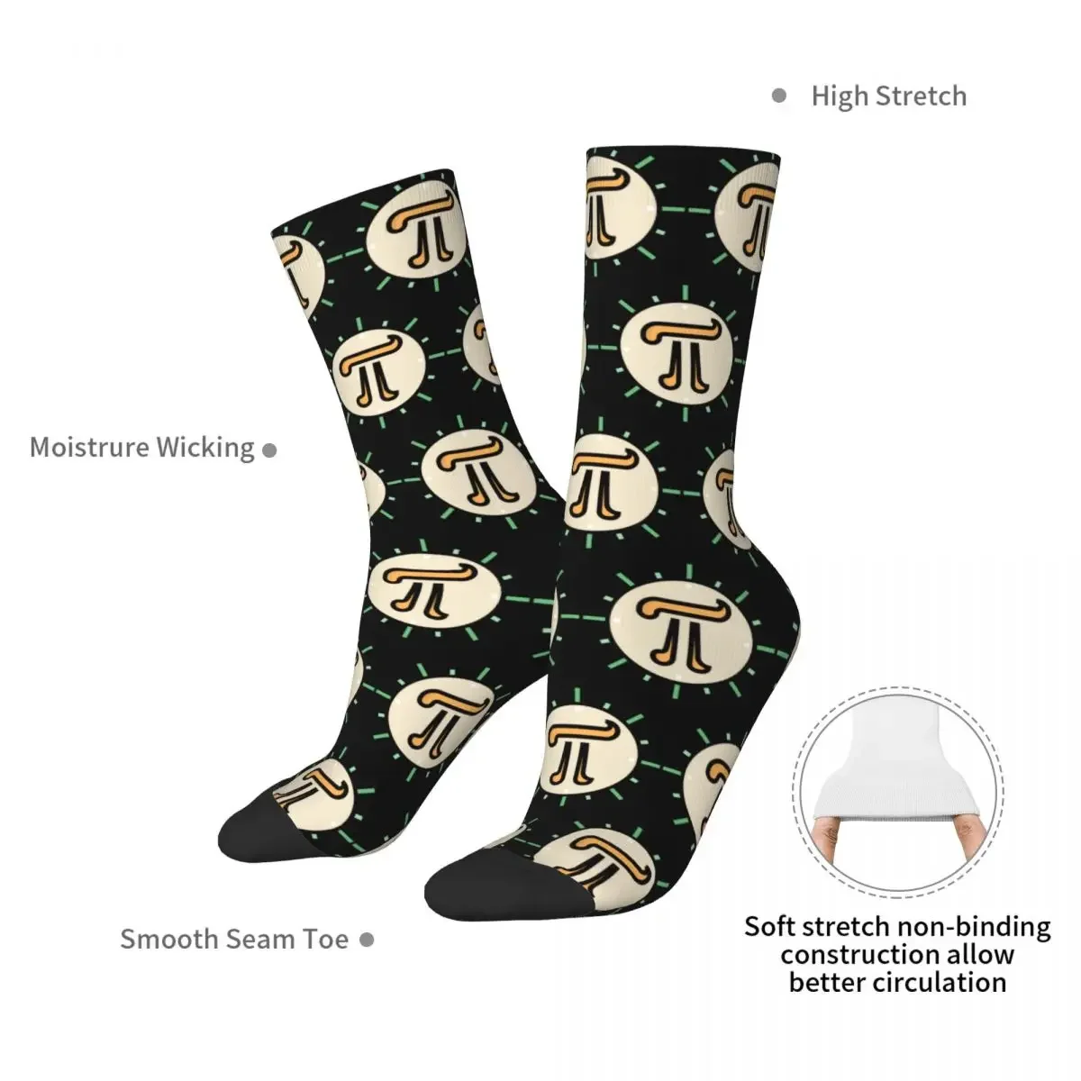 Nation Pi Day Socken Harajuku Schweiß absorbierende Strümpfe die ganze Saison lang Socken Zubehör für Unisex Geschenke