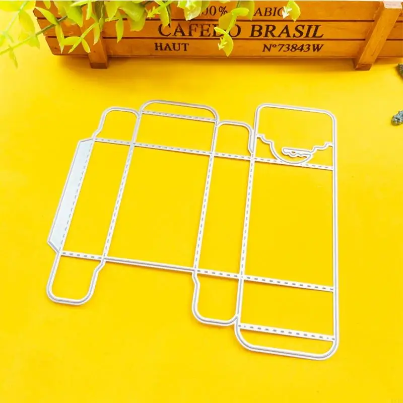 KX4B 3D Hanging Hook Candy Gift Box Stitched Metal Cutting Dies Stencil DIY Folding for Case Embossing Scrapbooking Template