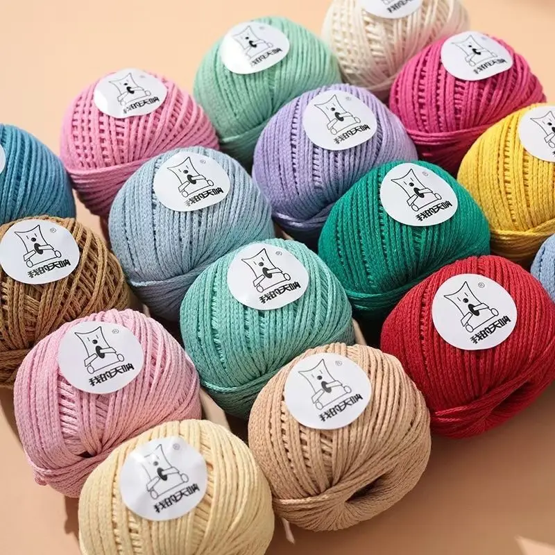 100g Hollow Cotton 2mm Combed Cotton Handmade DIY Doll Clothing Handbag Coaster Cup Cover Embroidery Thread Craft Special Thread