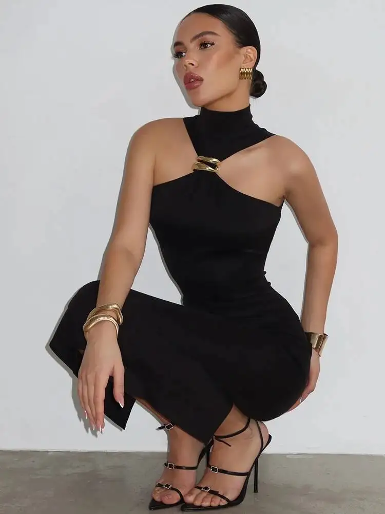 turtleneck off shoulder dress Hot Girl Off-Shoulder Sweater Turtleneck Dress CANALIS STUDIOS
