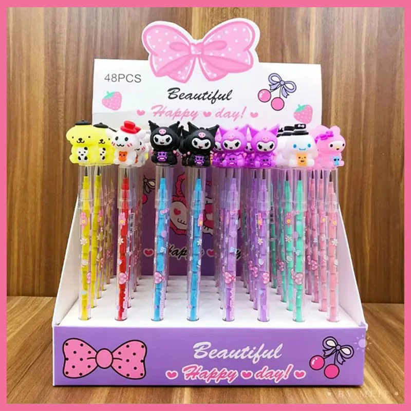 Sanrio Full Series Of Cute Cartoon Pencils Primary School Students Do Not Cut Bullet Egg-Laying Classic Pencil 48 Pieces A Box