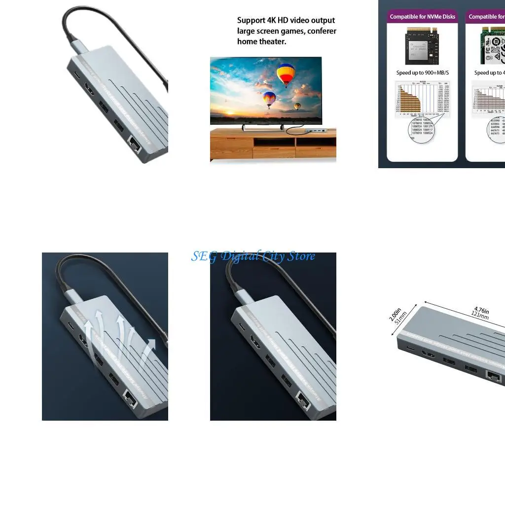 u75b-6-en-1-station-d'accueil-accessoires-support-4k-@-60hz-1000mbps-pd100w-pour-ordinateur-portable-pc