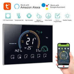 Smart WiFi Thermostat Temperature Controller for Gas Boiler Electric Underfloor Heating Humidity Display Works with Google Home