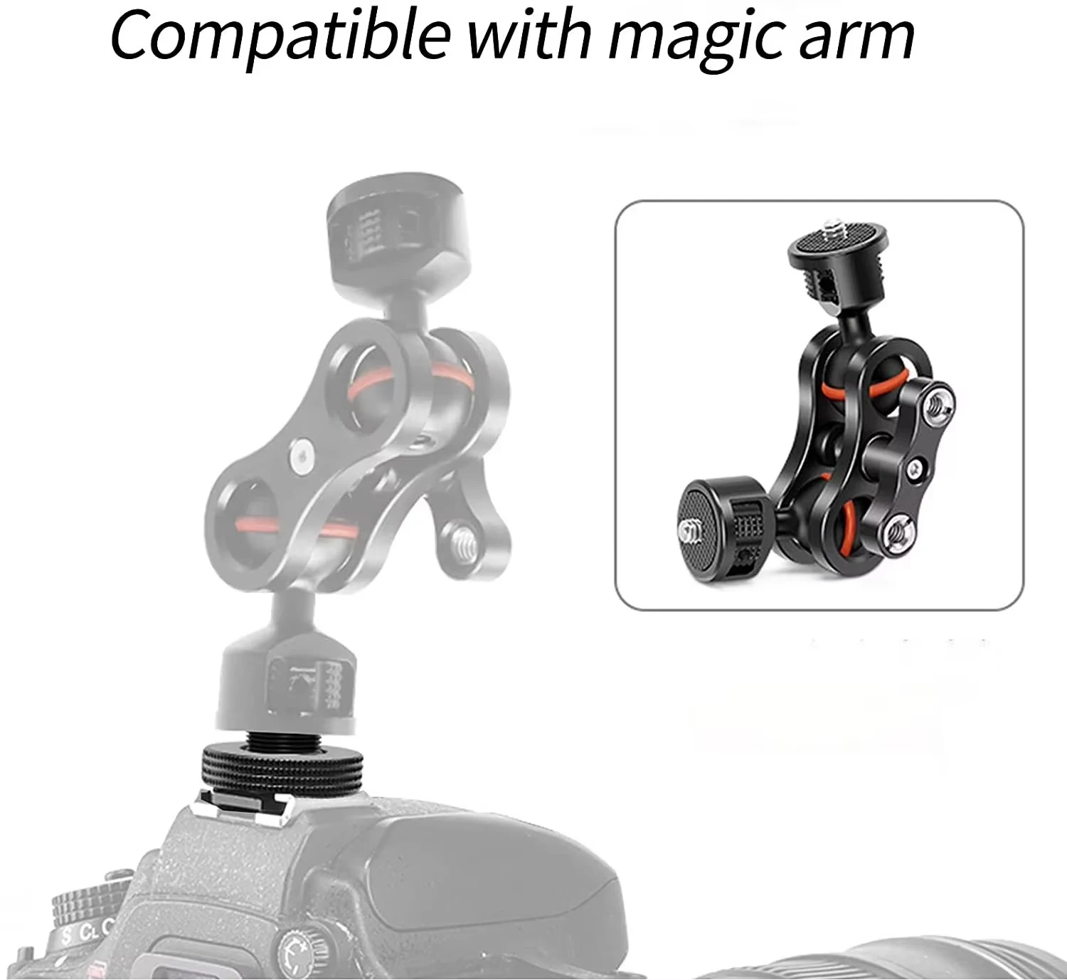 Переходник с внутренней резьбой 1/4 дюйма на горячий башмак, адаптер для крепления горячего башмака Atmoshue для Magic Arm, видеосвет, монитора. 1/4-20 холодный башмак