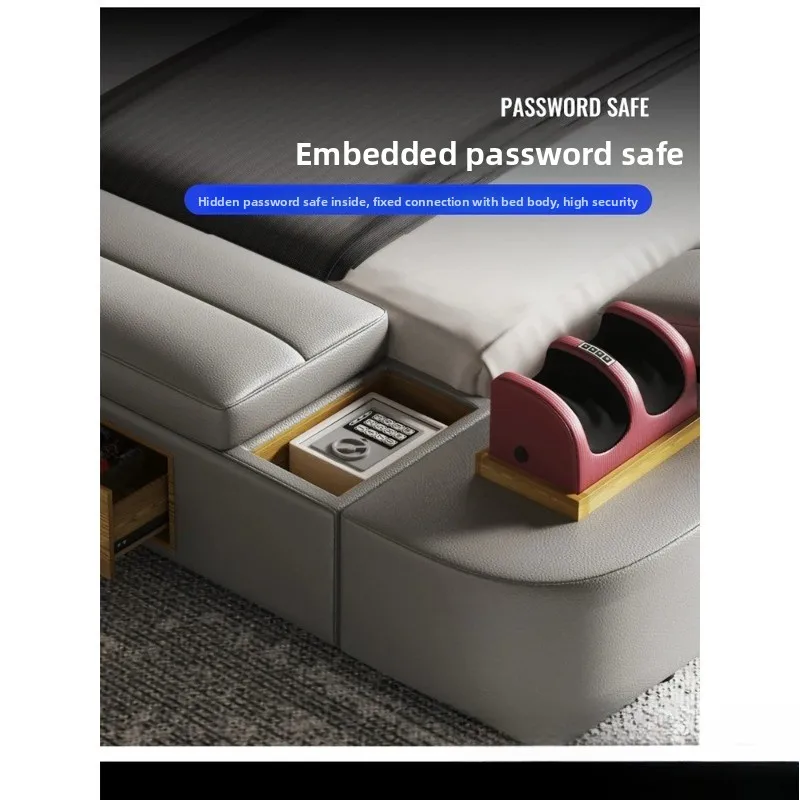 Tech Smart Bed - the Ultimate Multifunctional Bedframe with Genuine Leather, Massage, Speaker, Projector, Air Purifier