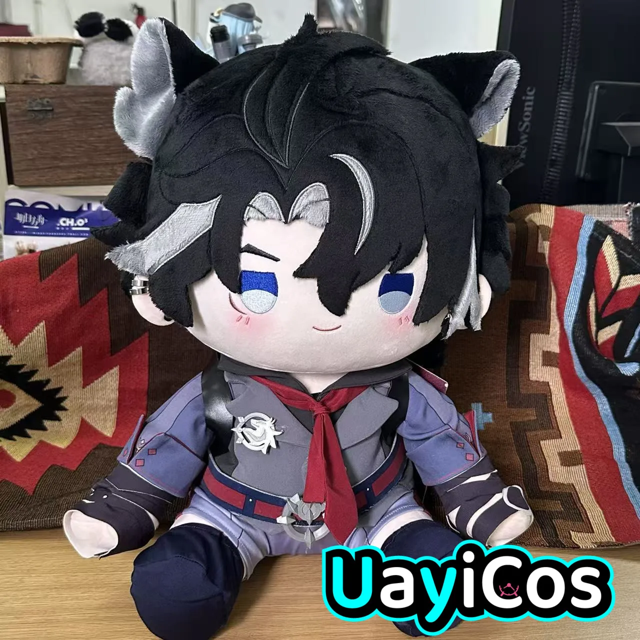 

Original 40cm Genshin Impact Wriothesley Stuffed Sitting Plushies Plush Doll Clothes Soft Pillow Anime Figure Game Toy Kids Gif